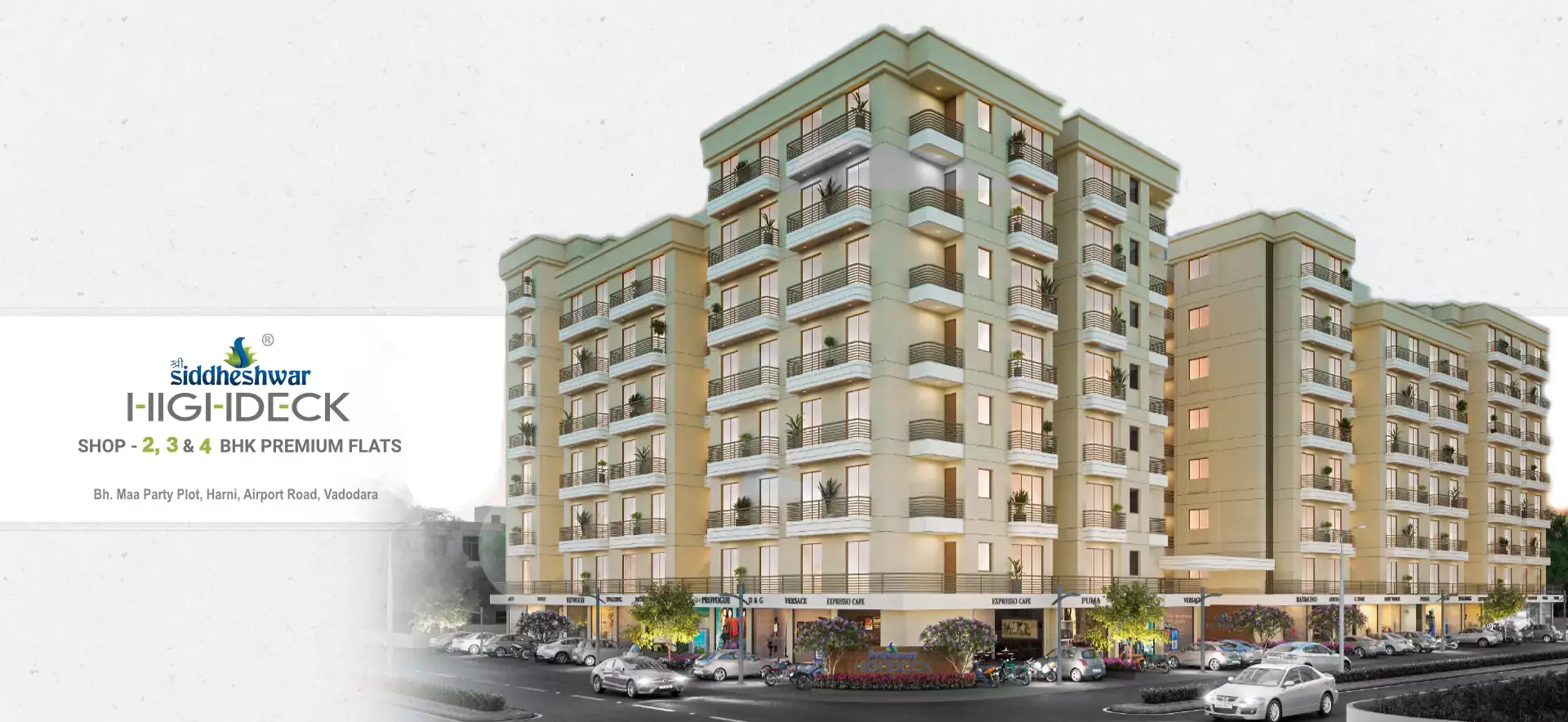 2,3 and 4 Premium Flats and Shops in Vadodara - Shree Siddheshwar Highdeck