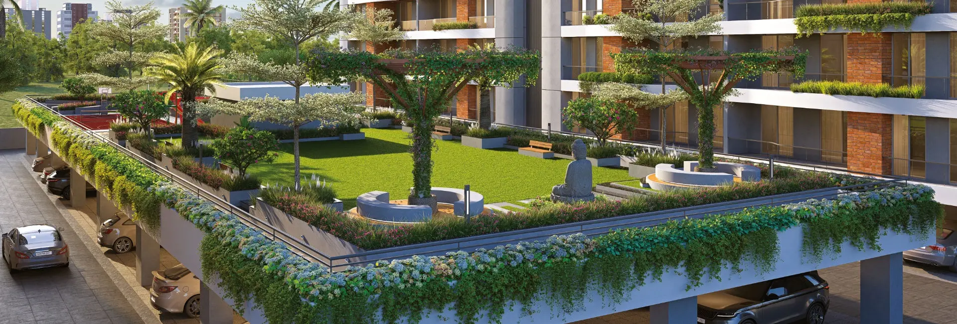 Garden and parking at shree siddheshwar Hamilton