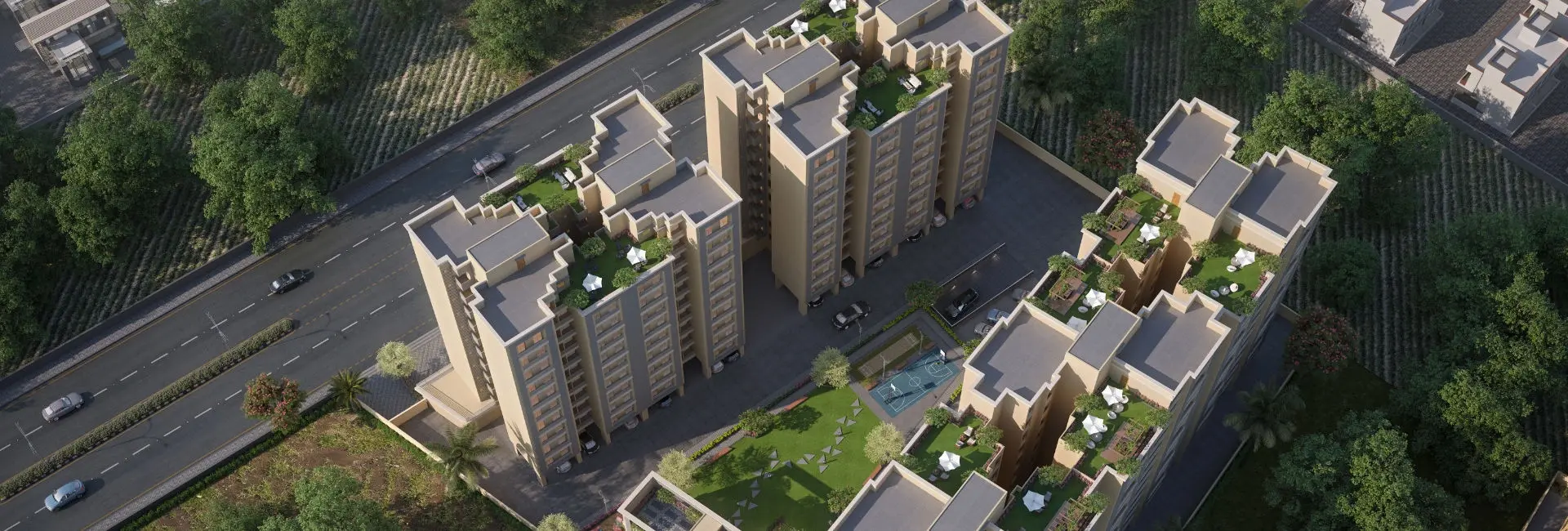 Top View of Shree Siddheshwar Highwing Apartment