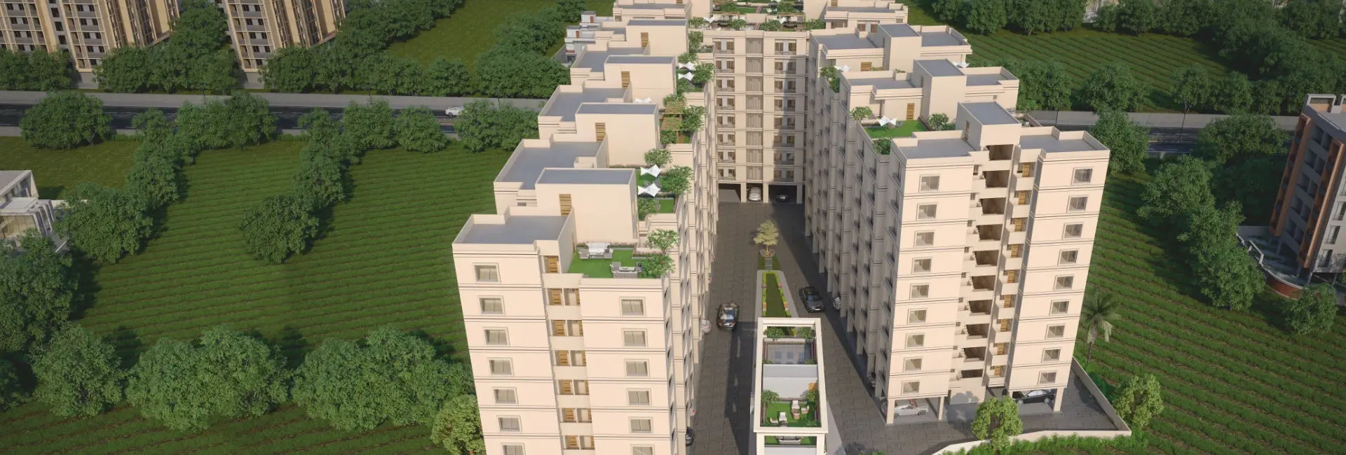 Shops, flats and terrace flats in sama savli vadodara - Shree Siddheshwar Hilltown